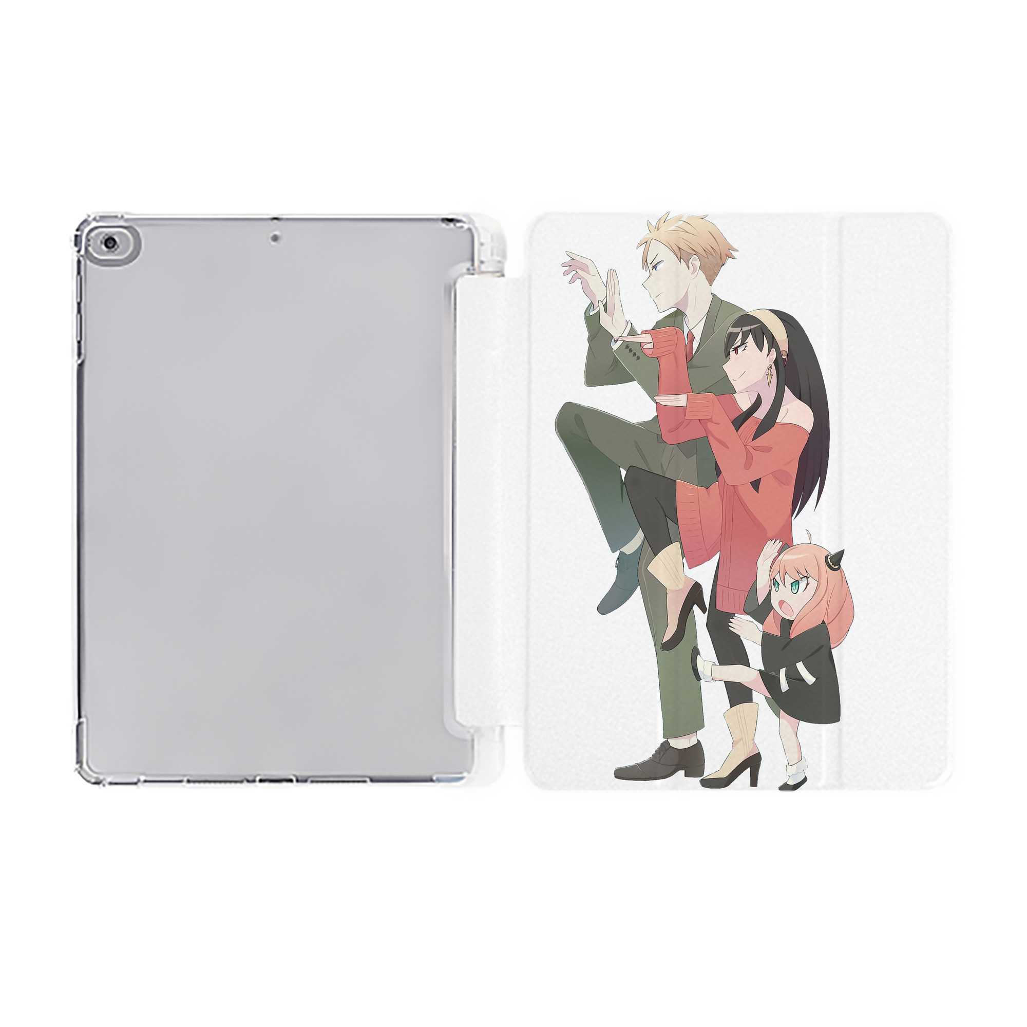 （画像用） SPY×FAMILY间谍家家酒 IPad ケース ペン収納付き 三つ折りスタンド PUレザー×シリコン 対応機種9.5/10.5/10.9インチ